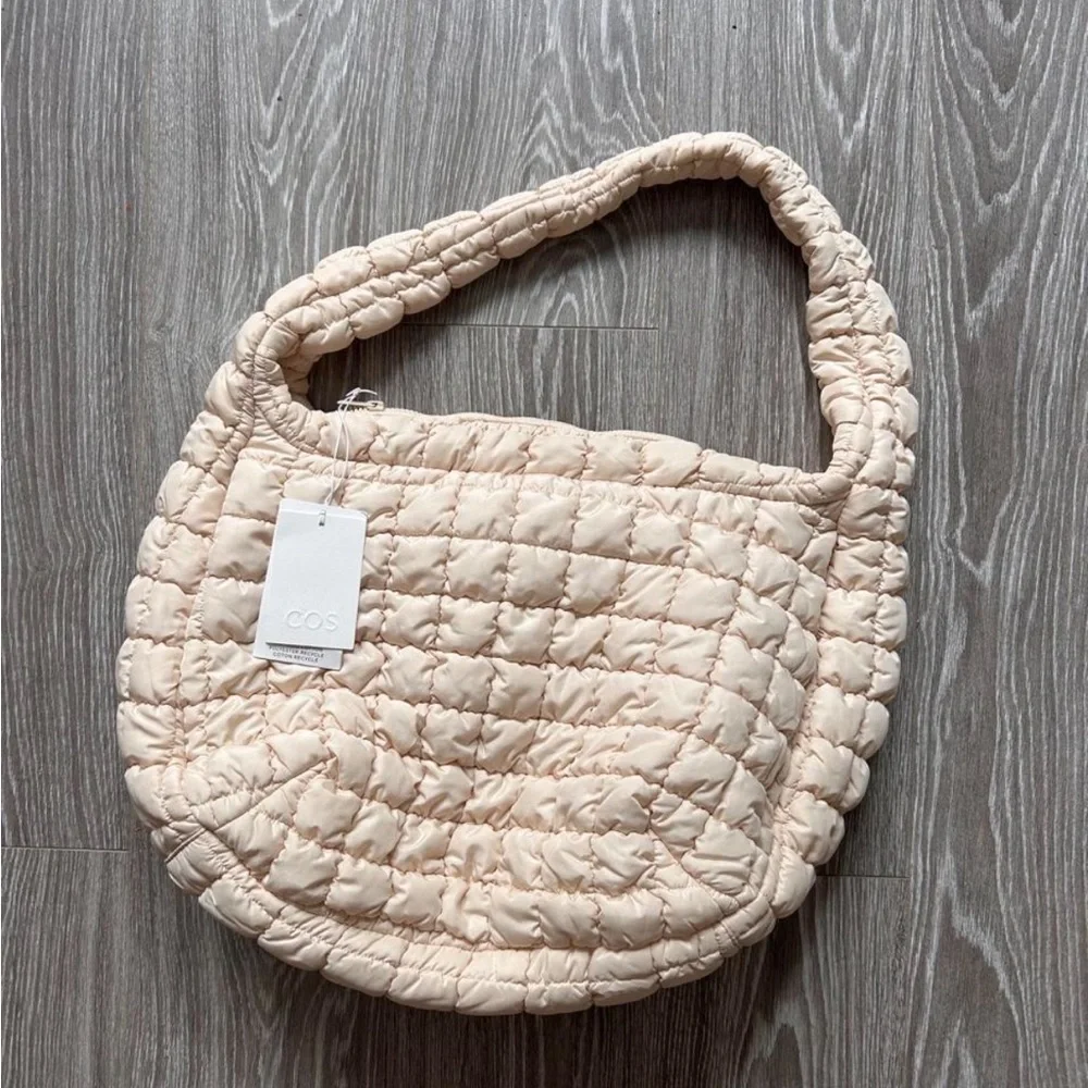 NWT Quilted Shoulder Bag in Beige
